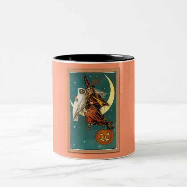 Tasse 2 Couleurs Nostalgy Halloween Witch & Owl (Centre)