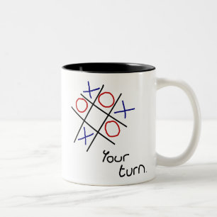 Tasse 2 Couleurs Noumétés et croix (Tic-tac-toe)