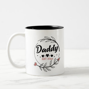 Tasse 2 Couleurs Nouveau père parents Personnalisé année établie