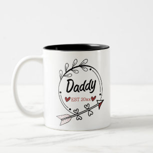 Tasse 2 Couleurs Nouveau père parents Personnalisé année établie