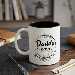 Tasse 2 Couleurs Nouveaux parents Papa Année d'établissement person