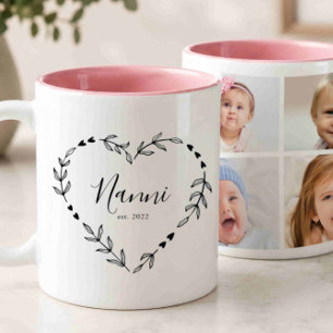 Tasse 2 Couleurs Nouvelle Année Nanni Établi. Quatre Photos Collage