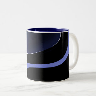 Tasse 2 Couleurs Nuit de la Comète : Bleu Abstrait, Violet & Noir