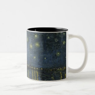Tasse 2 Couleurs Nuit étoilée sur le Rhône, peinture à l'huile Van 