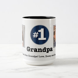 Tasse 2 Couleurs Numéro un grand-père 2 Musique photo personnalisée