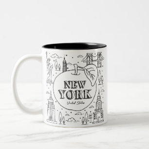 Tasse 2 Couleurs NYE New York Vacances Souvenirs NYC Cadeau