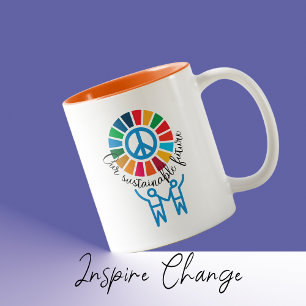 Tasse 2 Couleurs Objectifs de durabilité Éco-Friendly Motivational
