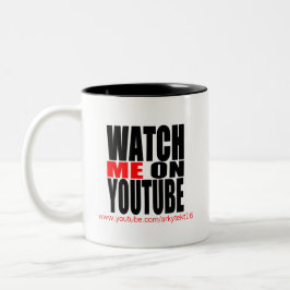 Tasse 2 Couleurs Observez-moi sur YouTube | modernes (foncé)