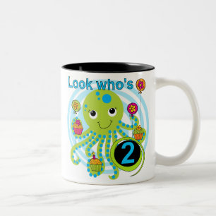 Tasse 2 Couleurs Octopus 2e anniversaire T-shirts et cadeaux