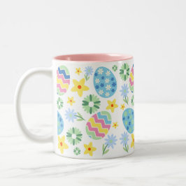 Tasse 2 Couleurs Oeuf de Pâques floral
