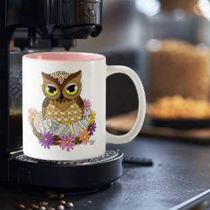 Tasse 2 Couleurs Oeufs de Pâques Nid de Chouette