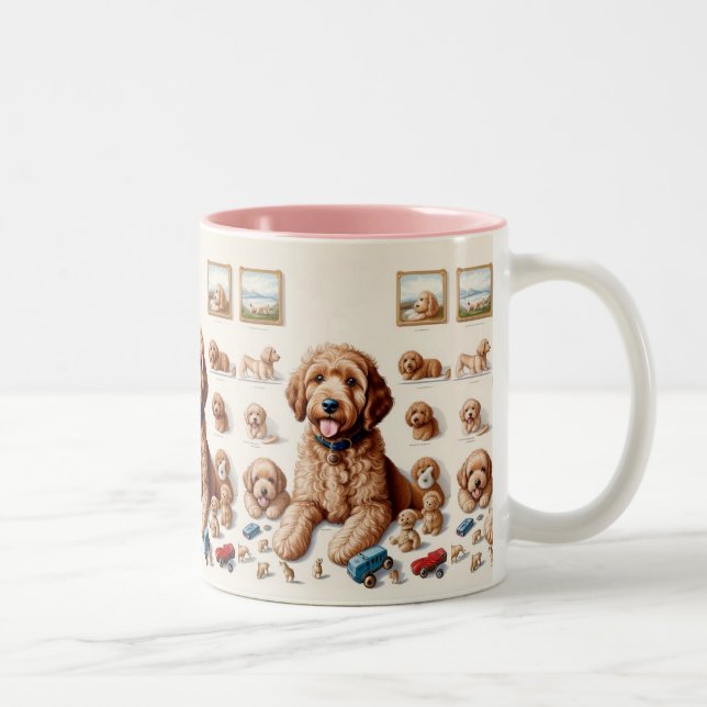 Tasse 2 Couleurs Oeuvre précieuse Goldendoodle (Droit)