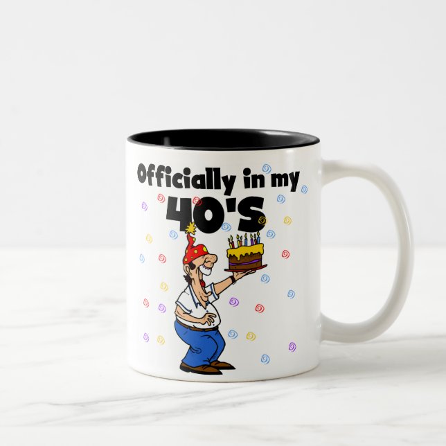 Tasse 2 Couleurs Officiellement dans mon 40s (Droit)