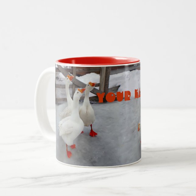 Tasse 2 Couleurs Oie blanche (Devant gauche)