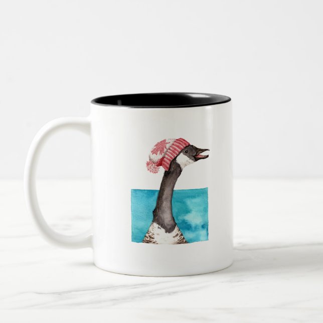 Tasse 2 Couleurs Oie du Canada dans une Toque (Gauche)