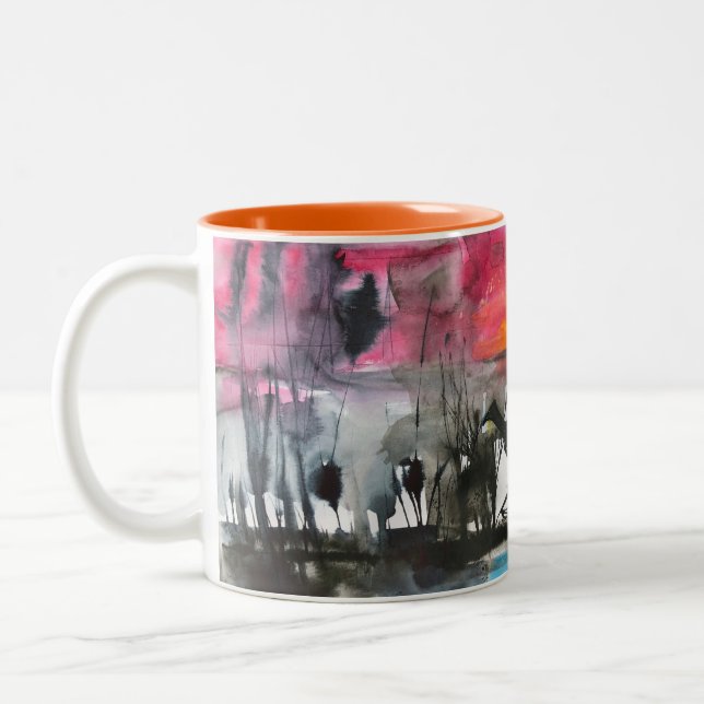Tasse 2 Couleurs oiseau marchant (Gauche)