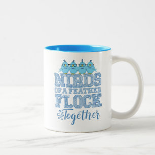 Tasse 2 Couleurs Oiseau Nerd Drôle Les Nirds d'une Plume Volent Ens