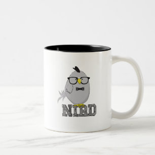 Tasse 2 Couleurs Oiseau Nerd Mignon avec des Lunettes