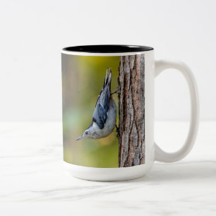 Tasse 2 Couleurs Oiseau, Nuthatch, 2 côtés,