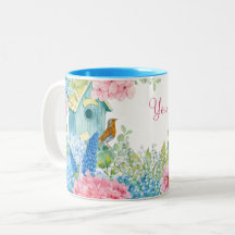 Oiseau rose bleu