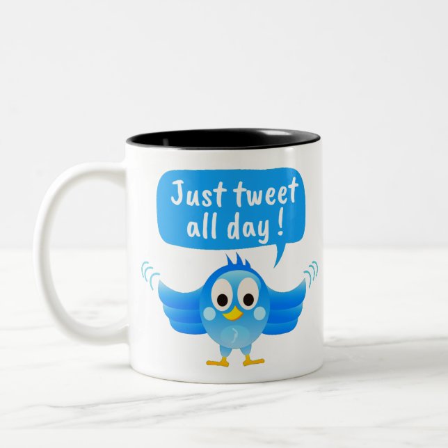 Tasse 2 Couleurs Oiseau Twitter (Gauche)