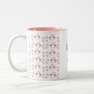 Tasse 2 Couleurs Oiseaux Flamants roses roses