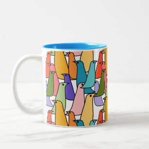 Tasse 2 Couleurs Oiseaux plus grands colorés