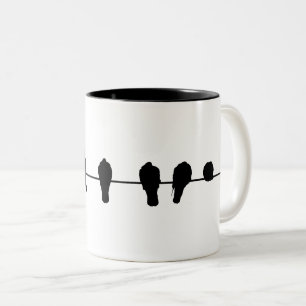 Tasse 2 Couleurs Oiseaux sur fil
