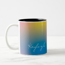 Ombre minimaliste moderne arc-en-ciel avec nom per