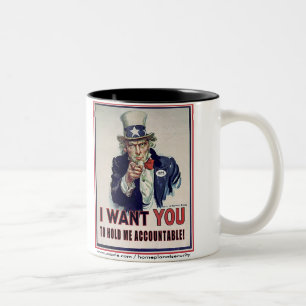 Tasse 2 Couleurs Oncle Sam dit "Tenez-moi responsable !"