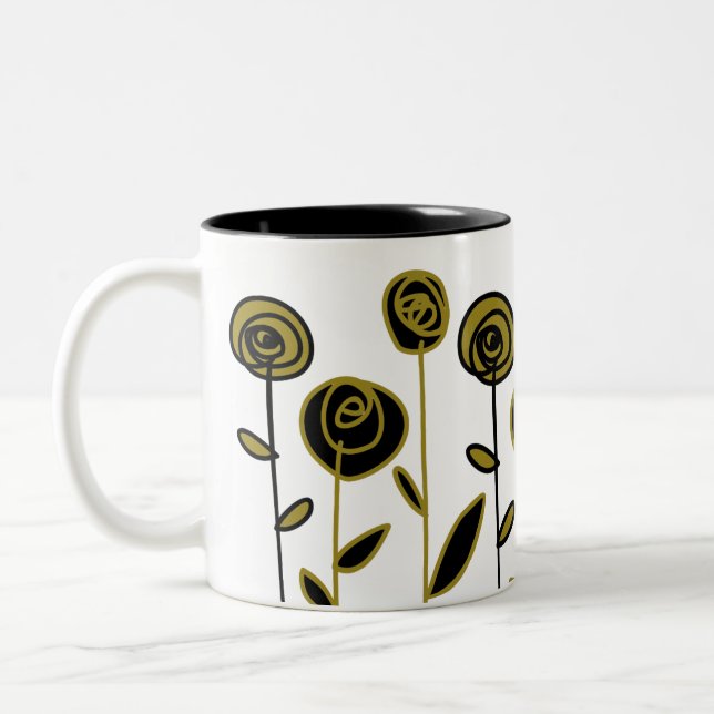 Tasse 2 Couleurs Or moderne noir et blanc (Gauche)
