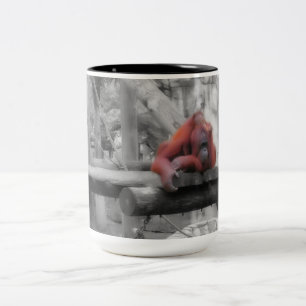 Tasse 2 Couleurs Orang-outan de mère et de bébé