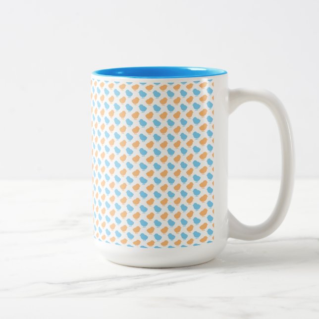 TASSE 2 COULEURS ORANGE & BLUE EASTER CHICKS (Droit)