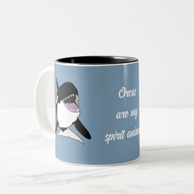Tasse 2 Couleurs Orca Killer Whale Spirit Animal (Devant gauche)