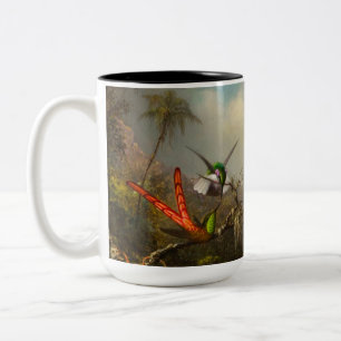 Tasse 2 Couleurs Orchidée avec deux colibris Heade