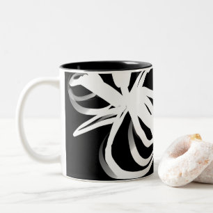 Tasse 2 Couleurs Orchidée Noir : Abstrait noir et blanc