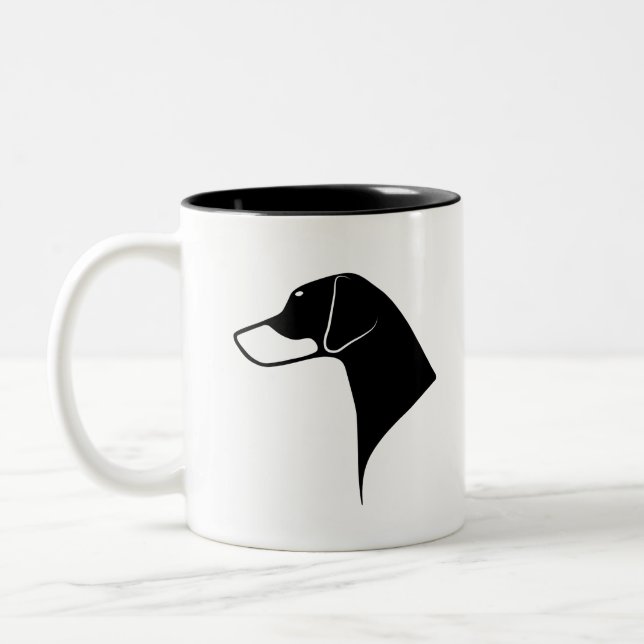 Tasse 2 Couleurs Oreilles naturelles principales de dobermann (Gauche)