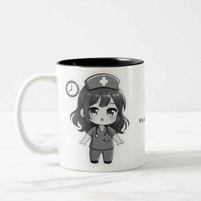 Tasse 2 Couleurs Original Chibi Nurse - Racing Against Time (Gauche)