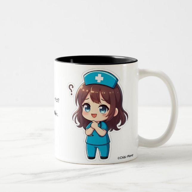 Tasse 2 Couleurs Original Chibi Nurse - The Questioning Moment (Droit)