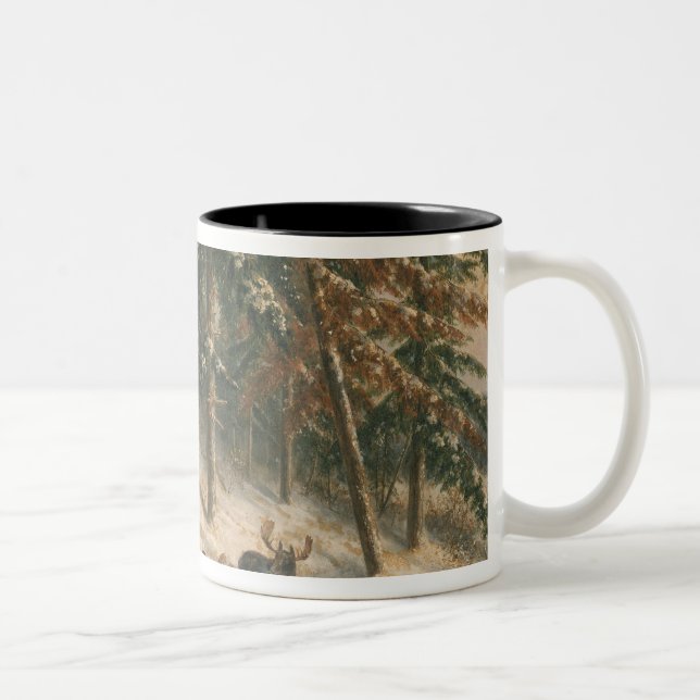 Tasse 2 Couleurs Orignaux de chasse (Droit)