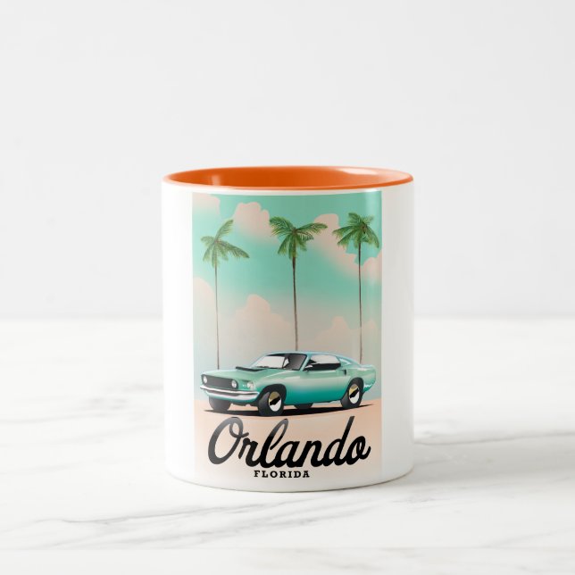 Tasse 2 Couleurs Orlando Dusk Florida affiche voyage (Centre)