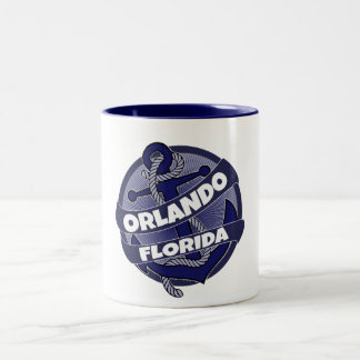 Tasse 2 Couleurs Orlando Floride ancre tourbillon de café