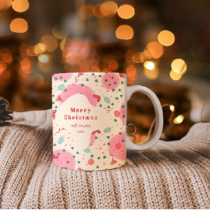 Tasse 2 Couleurs Ornements rose et bas – Noël rétro
