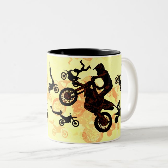 Tasse 2 Couleurs Oser voler - Motocross Stunts (Devant droit)