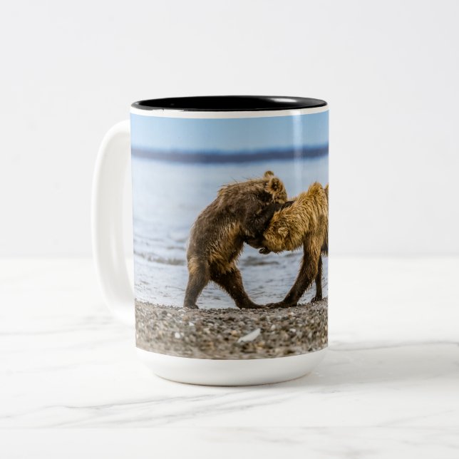 Tasse 2 Couleurs Ours brun côtier (Devant gauche)