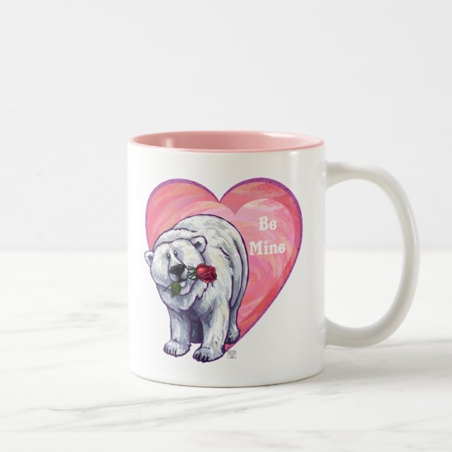 Tasse 2 Couleurs Ours polaire Saint Valentin (Droit)