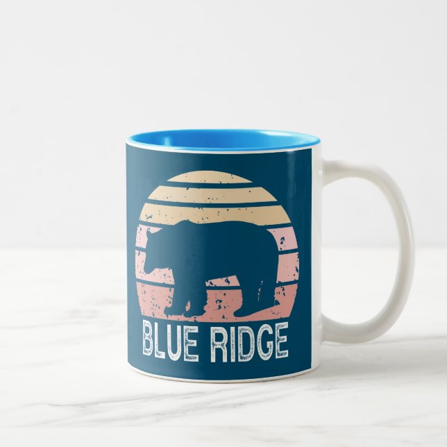 Tasse 2 Couleurs Ours rétro Blue Ridge (Droit)