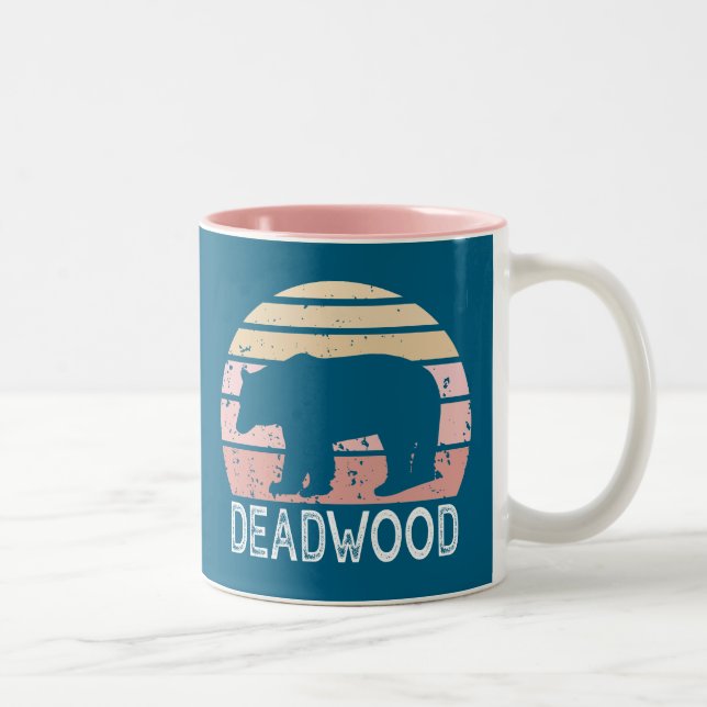 Tasse 2 Couleurs Ours rétro Deadwood Dakota du Sud (Droit)