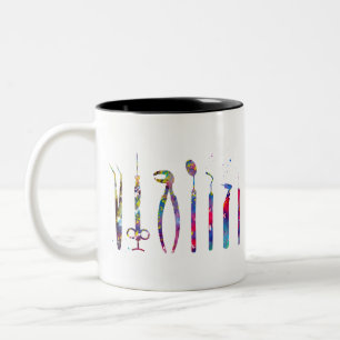 Tasse 2 Couleurs Outils Dentiste