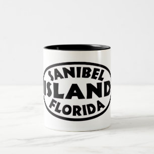 Tasse 2 Couleurs Oval noir de l'île de Sanibel en Floride
